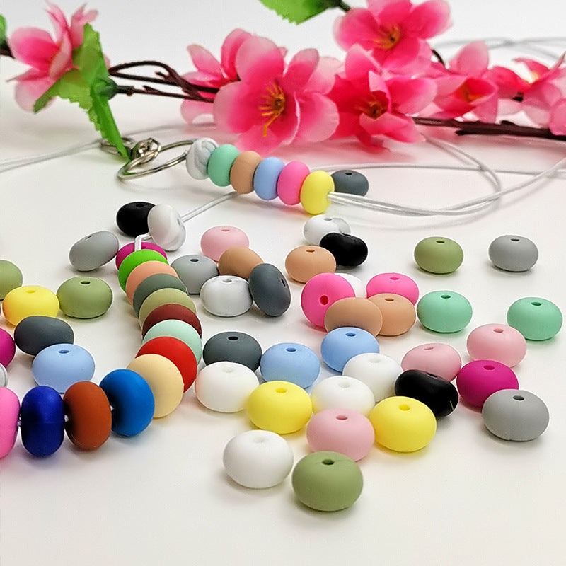 23mm Large Silicone Abacus Beads for DIY Crafts Keychain Jewelry Making