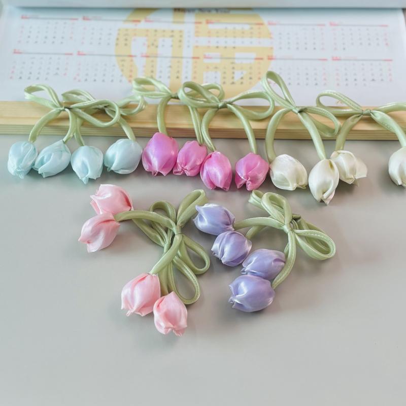 Pretty Tulip Flower Patch, Cute Floral Applique for Bags, Dress, Gown, Bow Knot DIY, Hats, Hair Accessories, Brooch, Clothing Sewing Supply