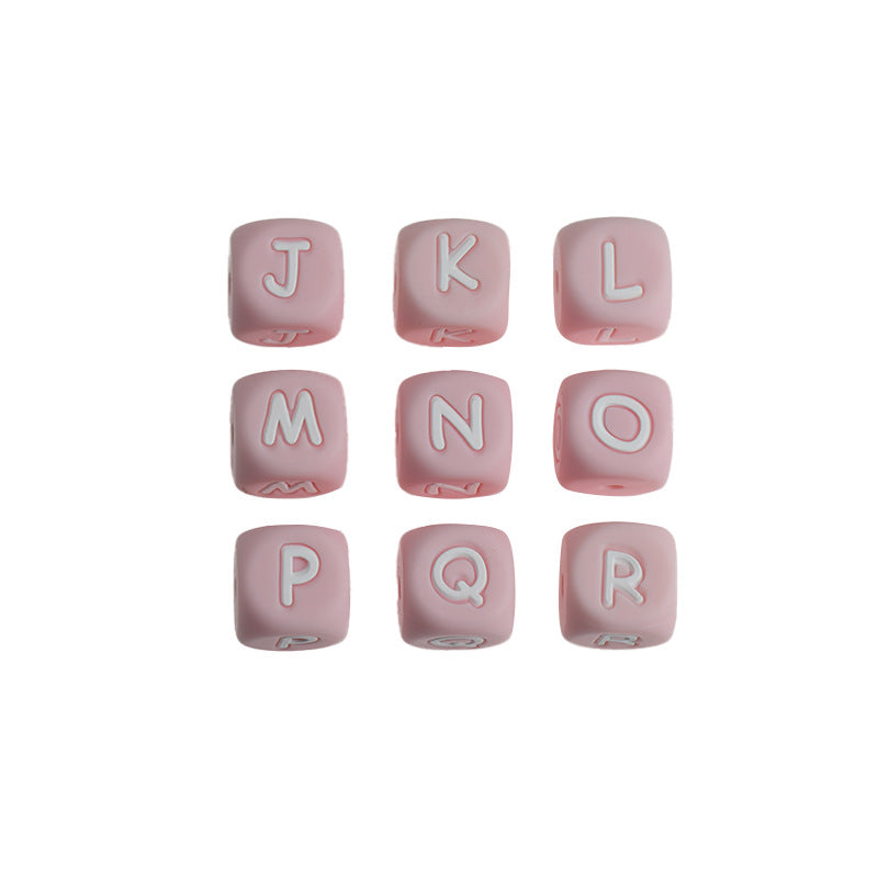 26pcs/pack 12mm Square Cube Letter Silicone Beads, Silicone Letters Beads, English Alphabet Letter Beads, Soft Loose Beads, Jewelry Craft Making