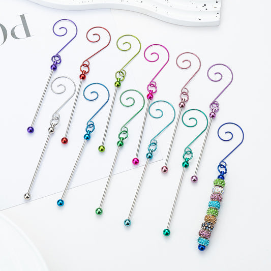Christmas Tree Hangers,Beadable Blank Christmas Tree Hangers,Christmas Tree Hooks,Ornament Hooks,DIY Christmas Hooks