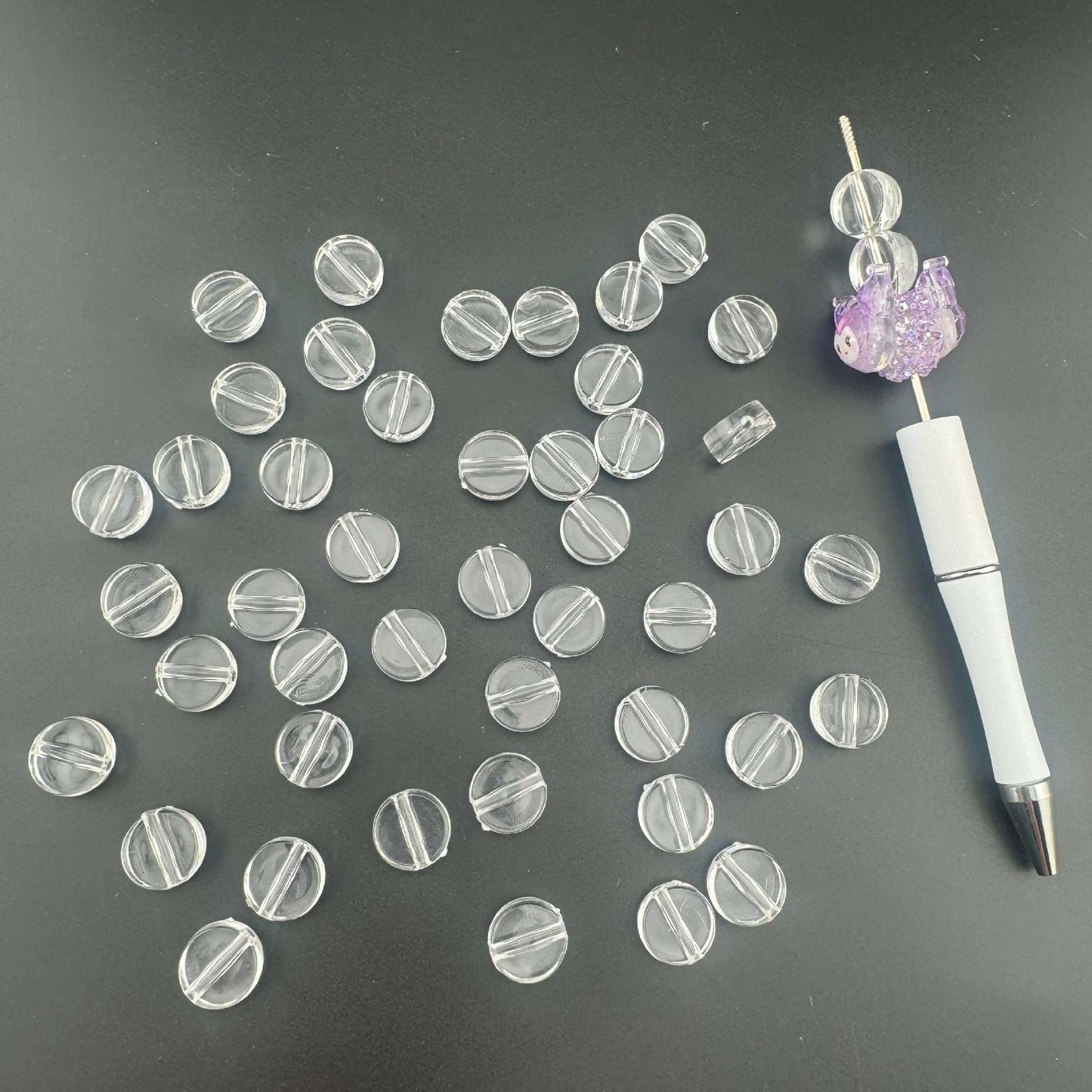 02 Clear base blank beads accessory for DIY fancy pens beads keychain phone chain car charm jewelry making