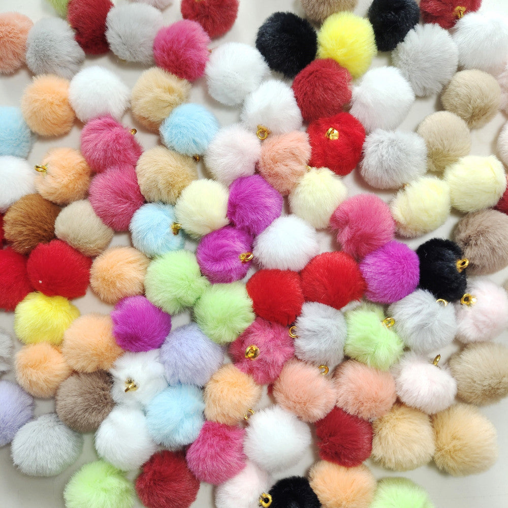 20mm Fuzzy Beads Spacer, Soft Furry Spacer,Mix Color Faux Furry Beads, Beads For Pen, Large Hole Spacer Beads