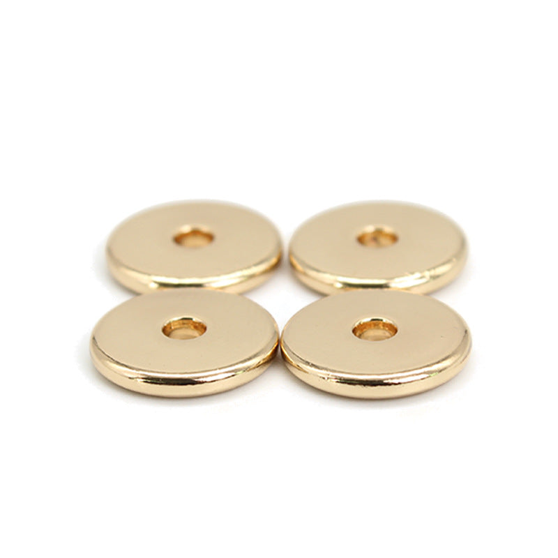 15mm shiny flat disc metal spacer for diy crafting,beadable pen keychain car charm jewelry making