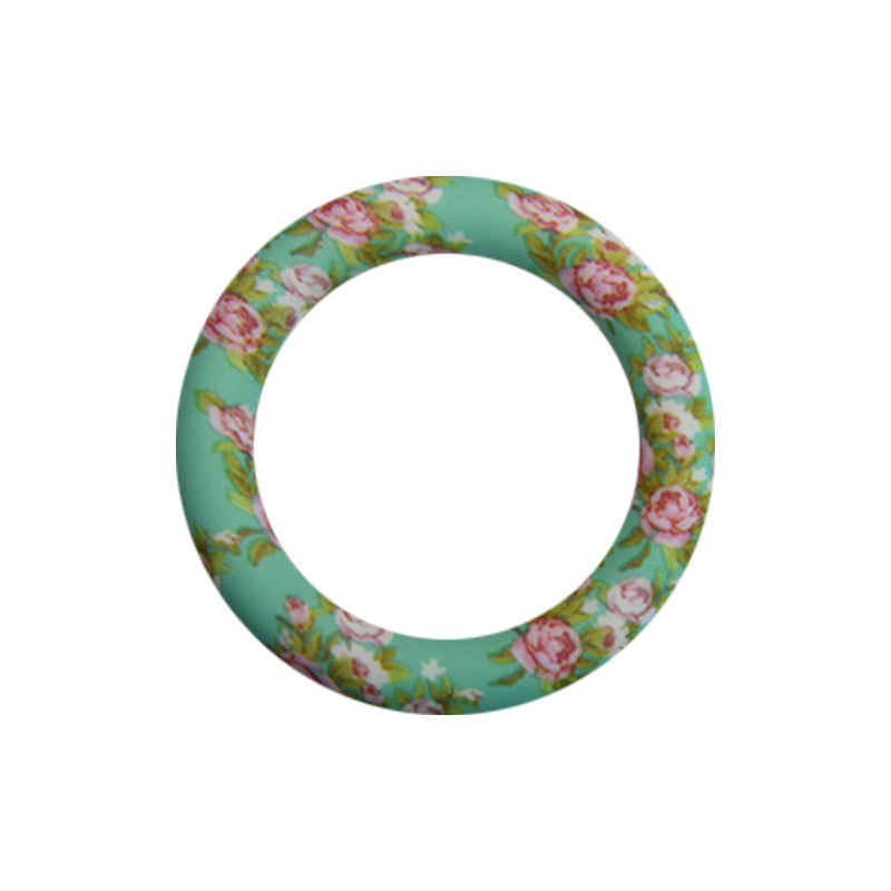 65mm Silicone Printed Ring, Round Silicone Solid Glitter Ring with 2 hole,Silicone beadable O rings,Silicone Loop for Car Hanging Charm Making