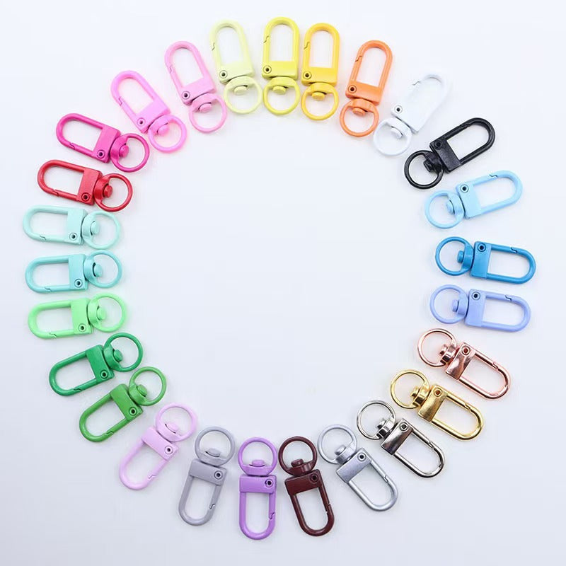 Mixed Color Lobster Swivel Clasp,Metal Snap Hook, Swivel Clasp Hook, Lobster Hook -- 33x12mm