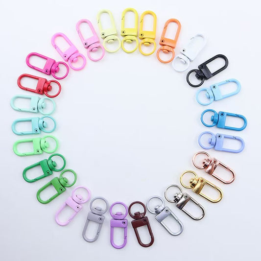 Mixed Color Lobster Swivel Clasp,Metal Snap Hook, Swivel Clasp Hook, Lobster Hook -- 33x12mm