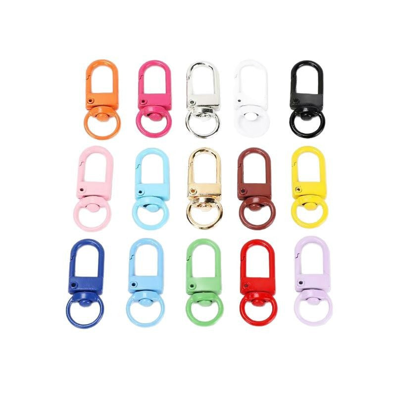 Mixed Color Lobster Swivel Clasp,Metal Snap Hook, Swivel Clasp Hook, Lobster Hook -- 33x12mm