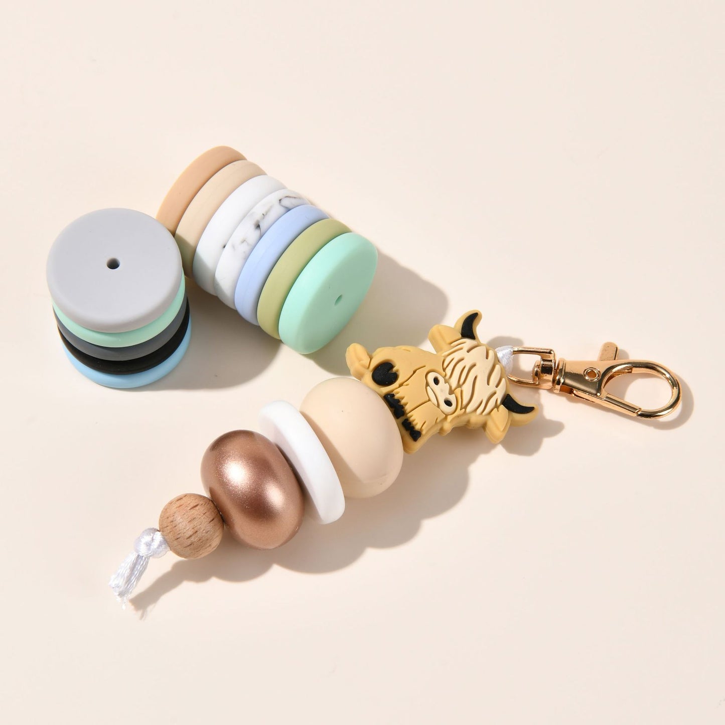 25mm Flat Round Silicone Beads Coin Loose Beads for DIY Pen Keychain Necklace Bracelet Earring Pendants Jewelry Making