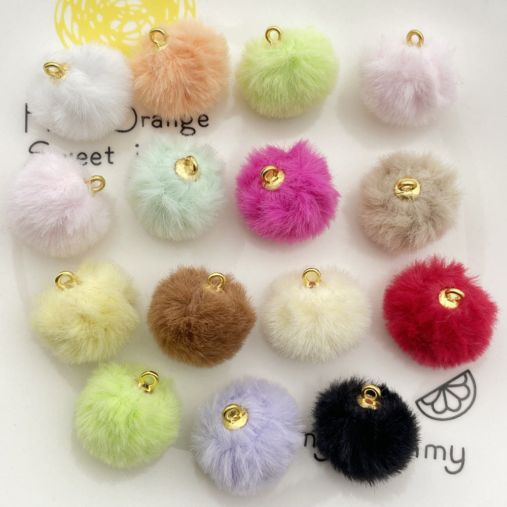 20mm Fur Pom Pom Ball Pendant, Faux Fox Fur Fabric Pendant , Fur Balls Charm Pendant, Furry Charm, Furry Earring Charm, Jewelry Pendant