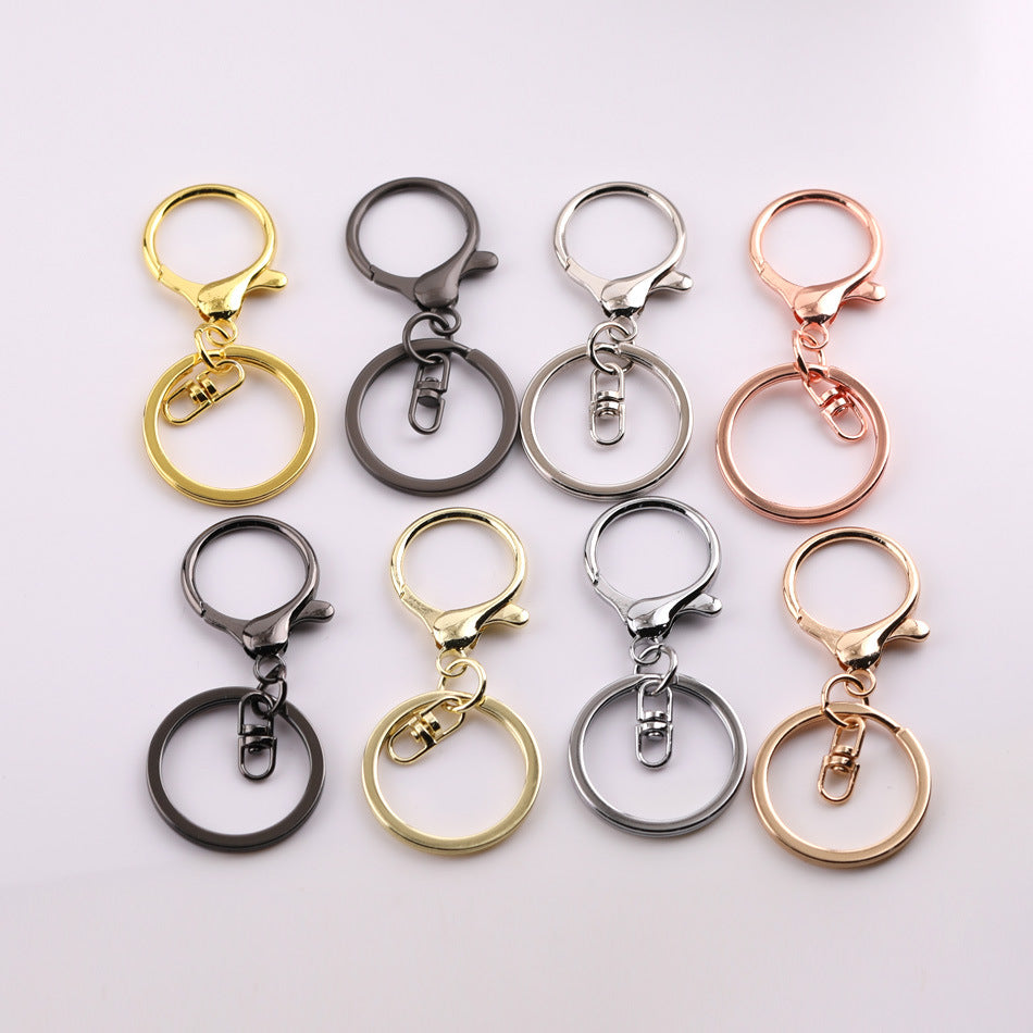 Colored Keychains, Silver Gold Rose Gold Key Ring, Metal Clasp,Lobster Claw Clasp, Swivel Connector, Key Ring，DIY Jewelry Making Bag Charm