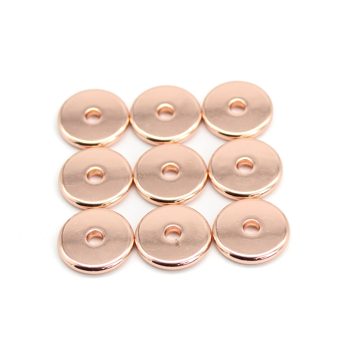 15mm shiny flat disc metal spacer for diy crafting,beadable pen keychain car charm jewelry making