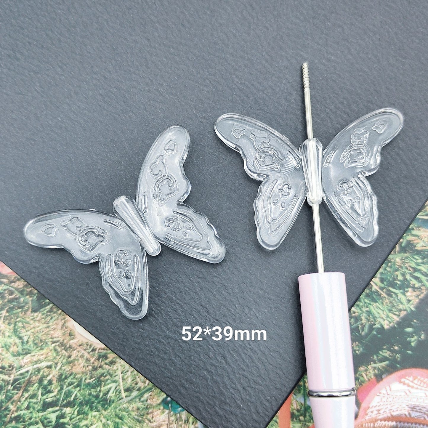 02 Clear base blank beads accessory for DIY fancy pens beads keychain phone chain car charm jewelry making
