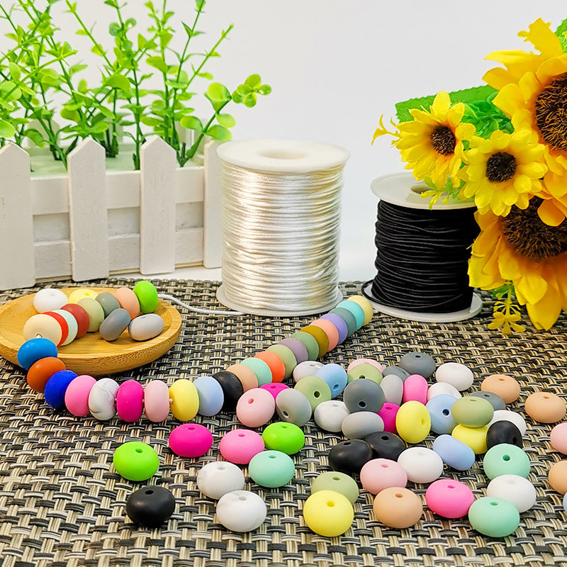 23mm Large Silicone Abacus Beads for DIY Crafts Keychain Jewelry Making