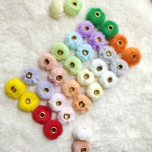 20mm Fuzzy Beads Spacer, Soft Furry Spacer,Mix Color Faux Furry Beads, Beads For Pen, Large Hole Spacer Beads