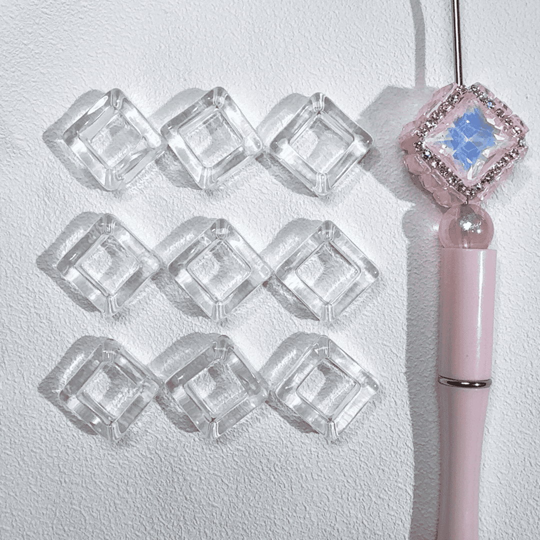 02 Clear base blank beads accessory for DIY fancy pens beads keychain phone chain car charm jewelry making