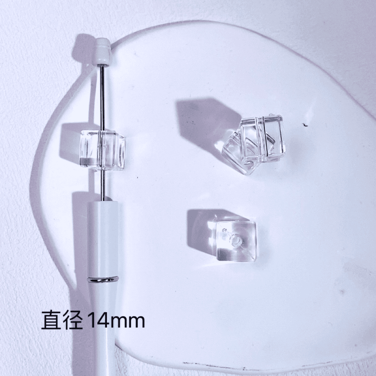 02 Clear base blank beads accessory for DIY fancy pens beads keychain phone chain car charm jewelry making
