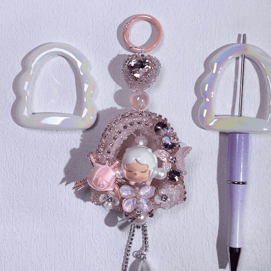 02 Clear base blank beads accessory for DIY fancy pens beads keychain phone chain car charm jewelry making