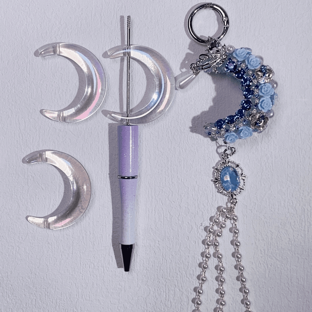 02 Clear base blank beads accessory for DIY fancy pens beads keychain phone chain car charm jewelry making