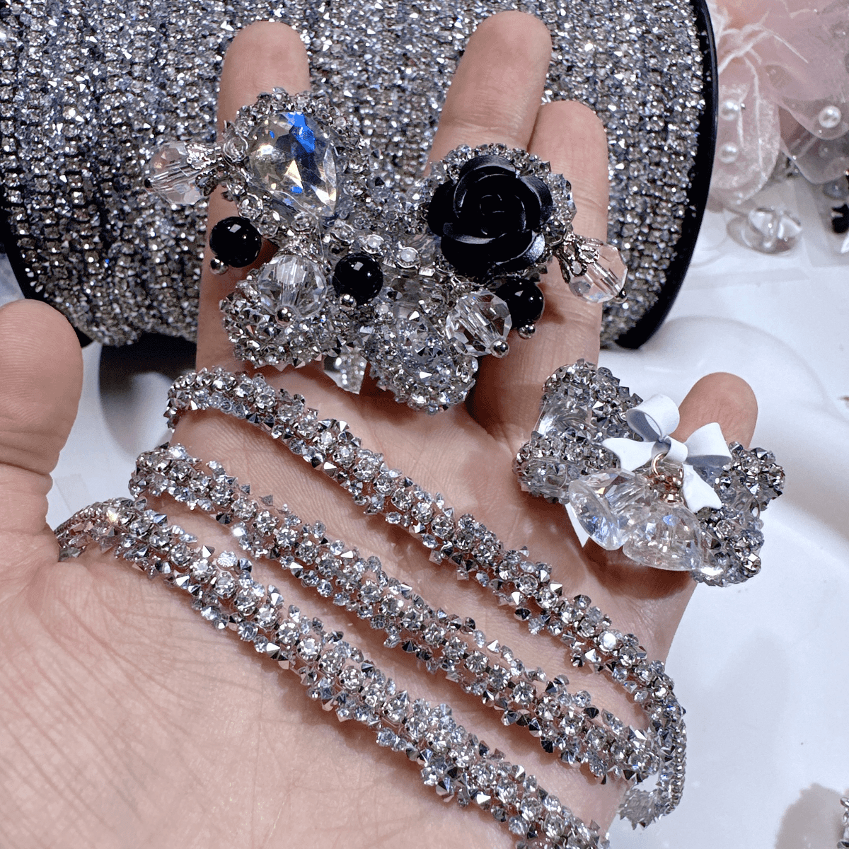 03 Diamond Stone Sugar tape accessory for DIY fancy pens beads keychain phone chain car charm jewelry making