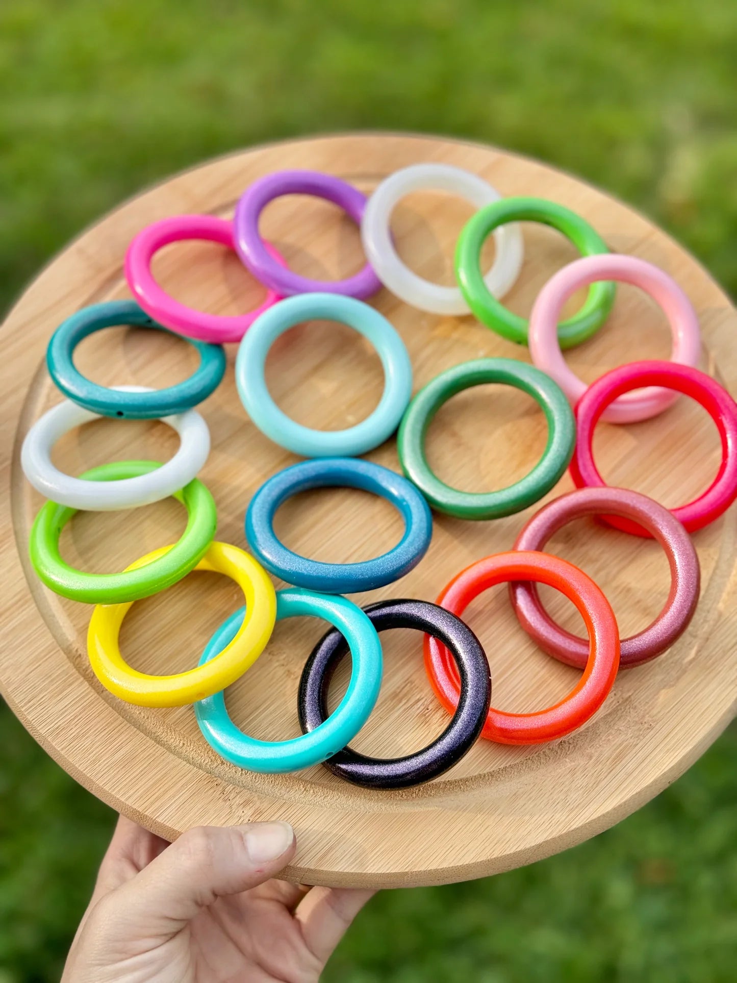 65mm Silicone Shiny Opal Rings for DIY Car Charm Car Hanger Making-(2pcs/pack)
