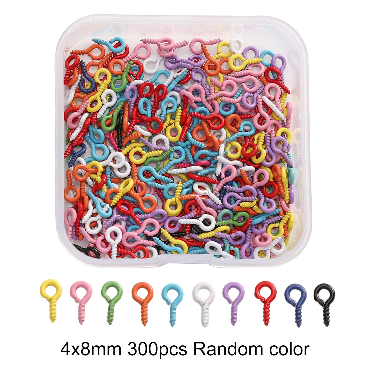 Mixed Rainbow Color Alloy Lobster Clasp Hooks Ball Chains Open Rings for Keychain DIY Jewelry Making Findings Supplies Findings