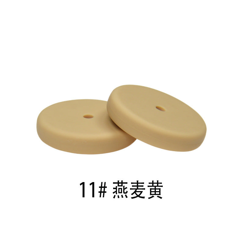 25mm Flat Round Silicone Beads Coin Loose Beads for DIY Pen Keychain Necklace Bracelet Earring Pendants Jewelry Making