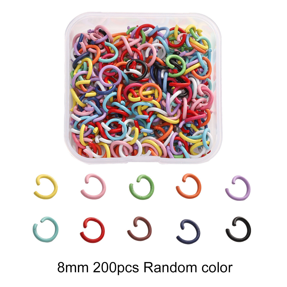 Mixed Rainbow Color Alloy Lobster Clasp Hooks Ball Chains Open Rings for Keychain DIY Jewelry Making Findings Supplies Findings