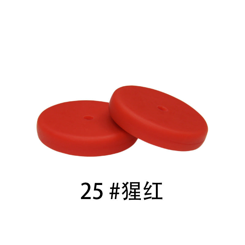 25mm Flat Round Silicone Beads Coin Loose Beads for DIY Pen Keychain Necklace Bracelet Earring Pendants Jewelry Making