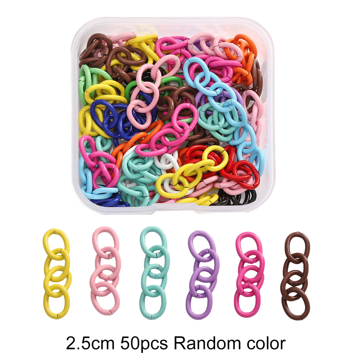 Mixed Rainbow Color Alloy Lobster Clasp Hooks Ball Chains Open Rings for Keychain DIY Jewelry Making Findings Supplies Findings