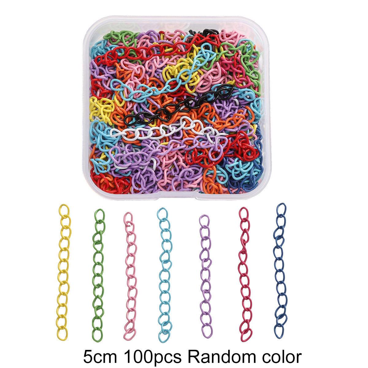Mixed Rainbow Color Alloy Lobster Clasp Hooks Ball Chains Open Rings for Keychain DIY Jewelry Making Findings Supplies Findings