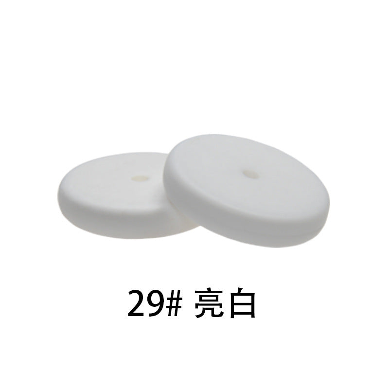 25mm Flat Round Silicone Beads Coin Loose Beads for DIY Pen Keychain Necklace Bracelet Earring Pendants Jewelry Making