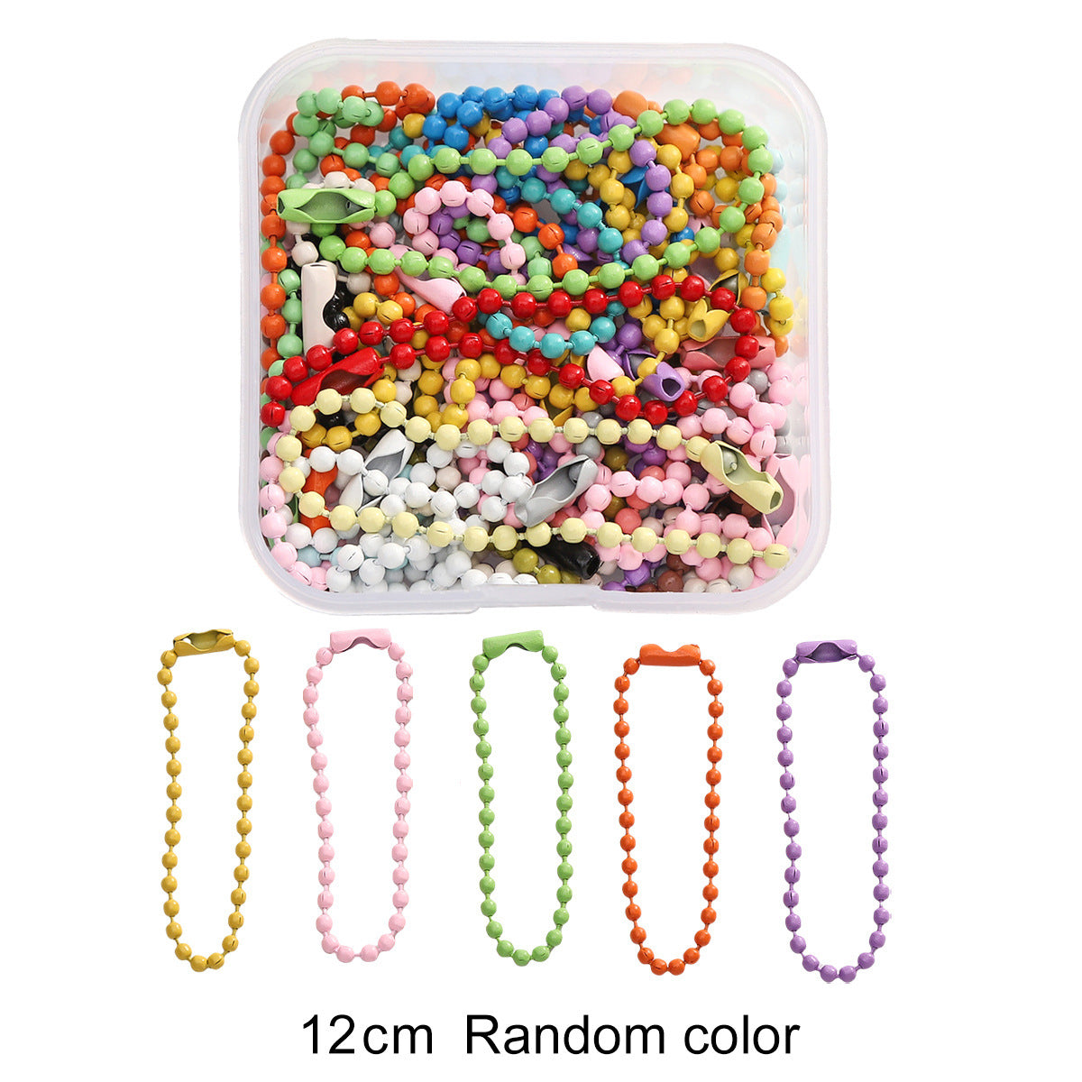 Mixed Rainbow Color Alloy Lobster Clasp Hooks Ball Chains Open Rings for Keychain DIY Jewelry Making Findings Supplies Findings