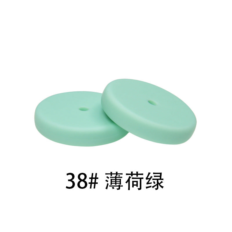 25mm Flat Round Silicone Beads Coin Loose Beads for DIY Pen Keychain Necklace Bracelet Earring Pendants Jewelry Making