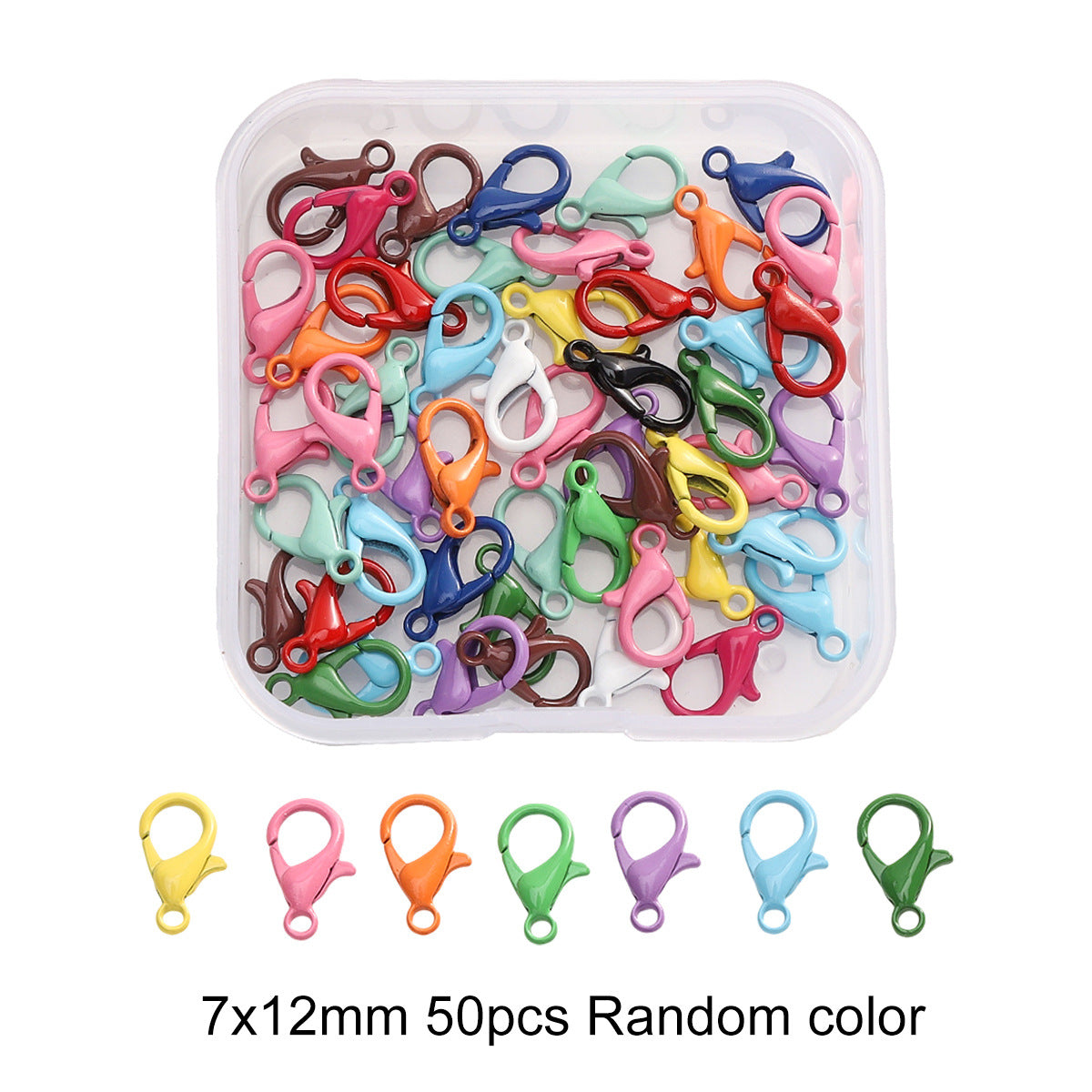 Mixed Rainbow Color Alloy Lobster Clasp Hooks Ball Chains Open Rings for Keychain DIY Jewelry Making Findings Supplies Findings