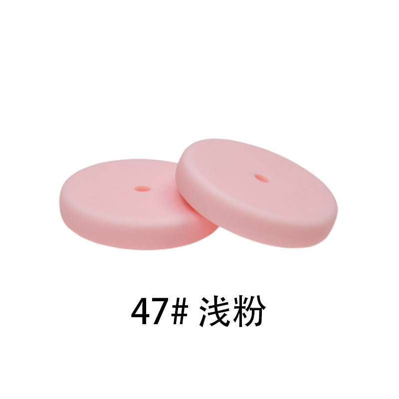 25mm Flat Round Silicone Beads Coin Loose Beads for DIY Pen Keychain Necklace Bracelet Earring Pendants Jewelry Making