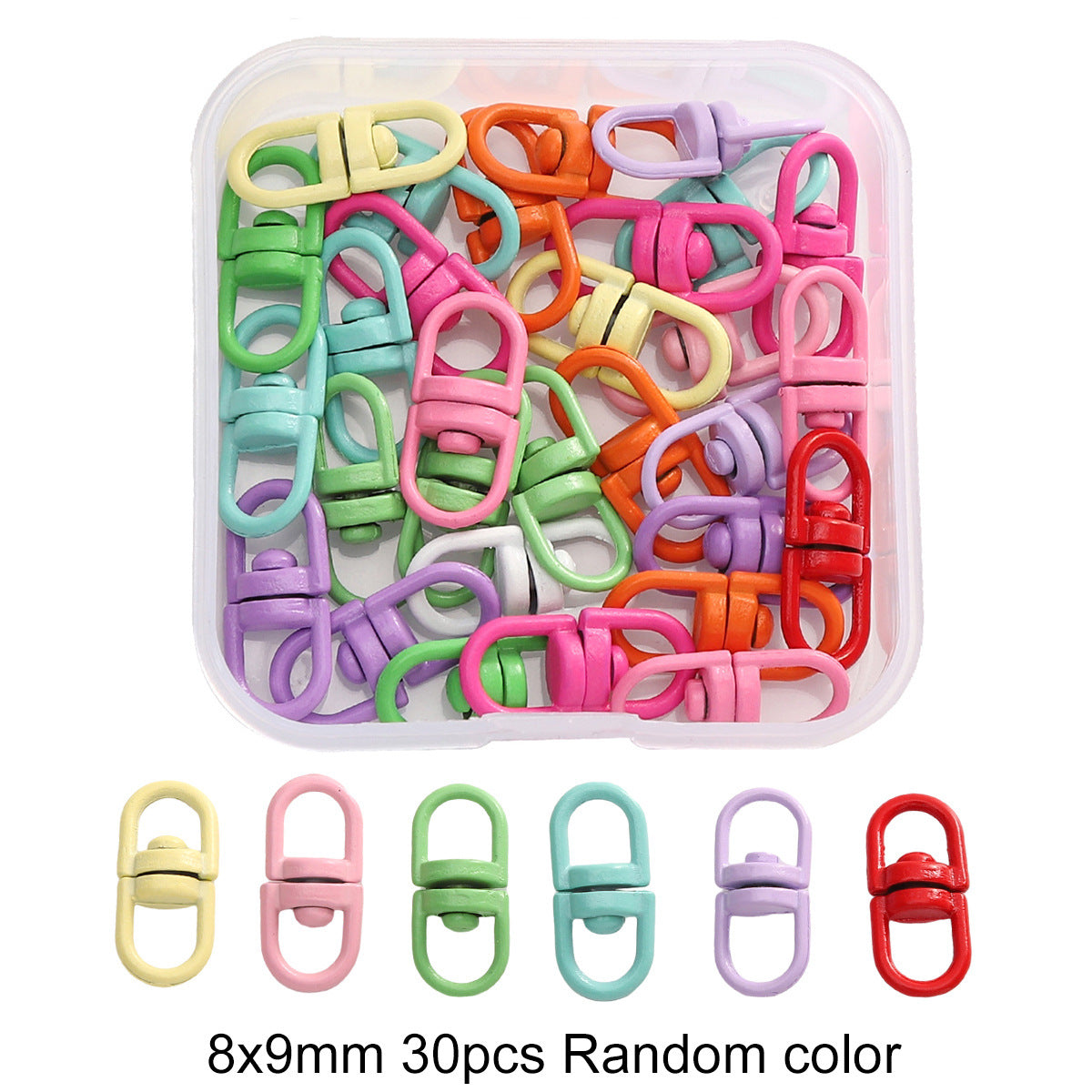 Mixed Rainbow Color Alloy Lobster Clasp Hooks Ball Chains Open Rings for Keychain DIY Jewelry Making Findings Supplies Findings