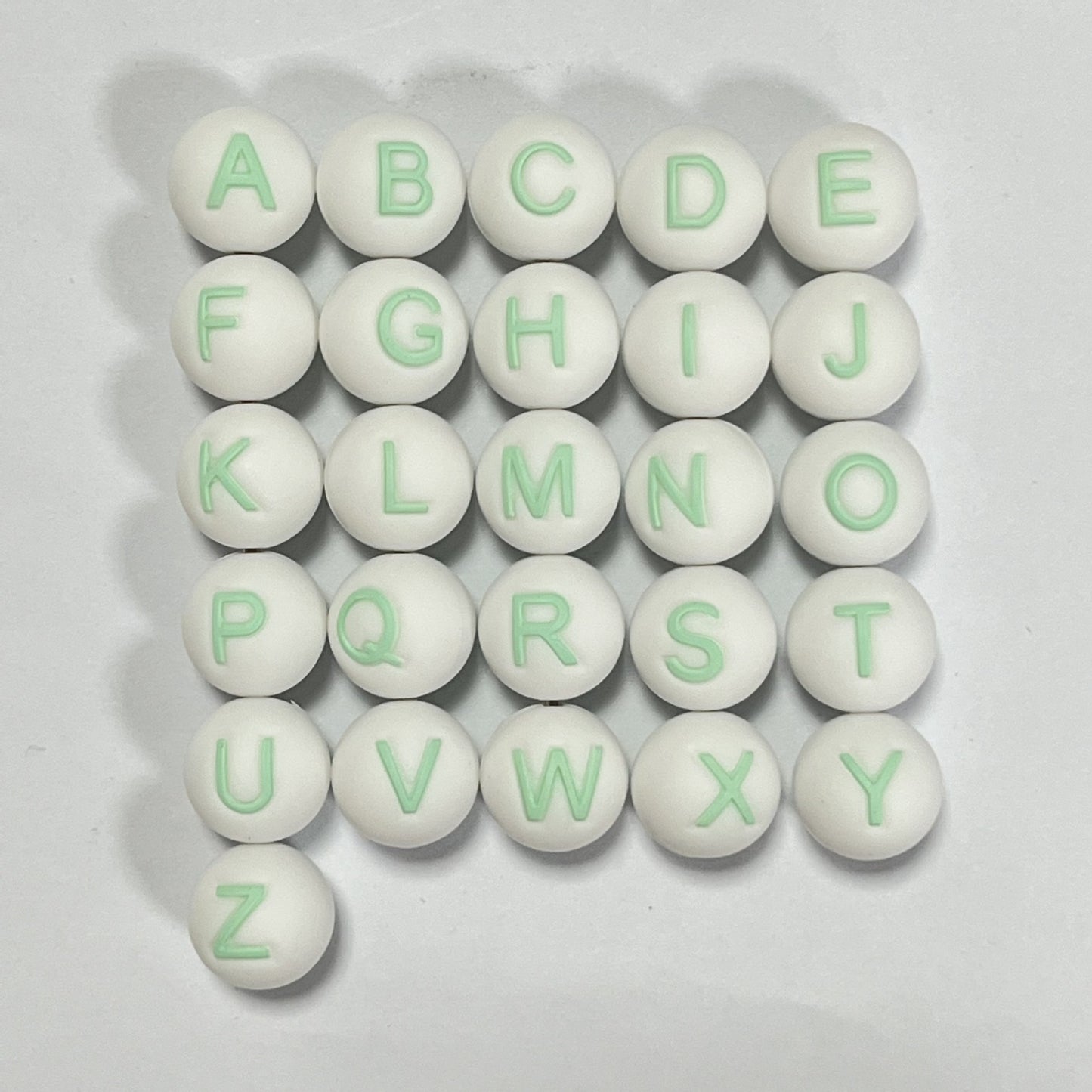 26pcs/pack Round Silicone Alphabet Letter Beads - DIY Keychain, Pen, Jewelry Making Beads