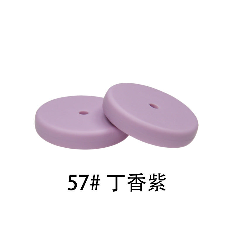 25mm Flat Round Silicone Beads Coin Loose Beads for DIY Pen Keychain Necklace Bracelet Earring Pendants Jewelry Making