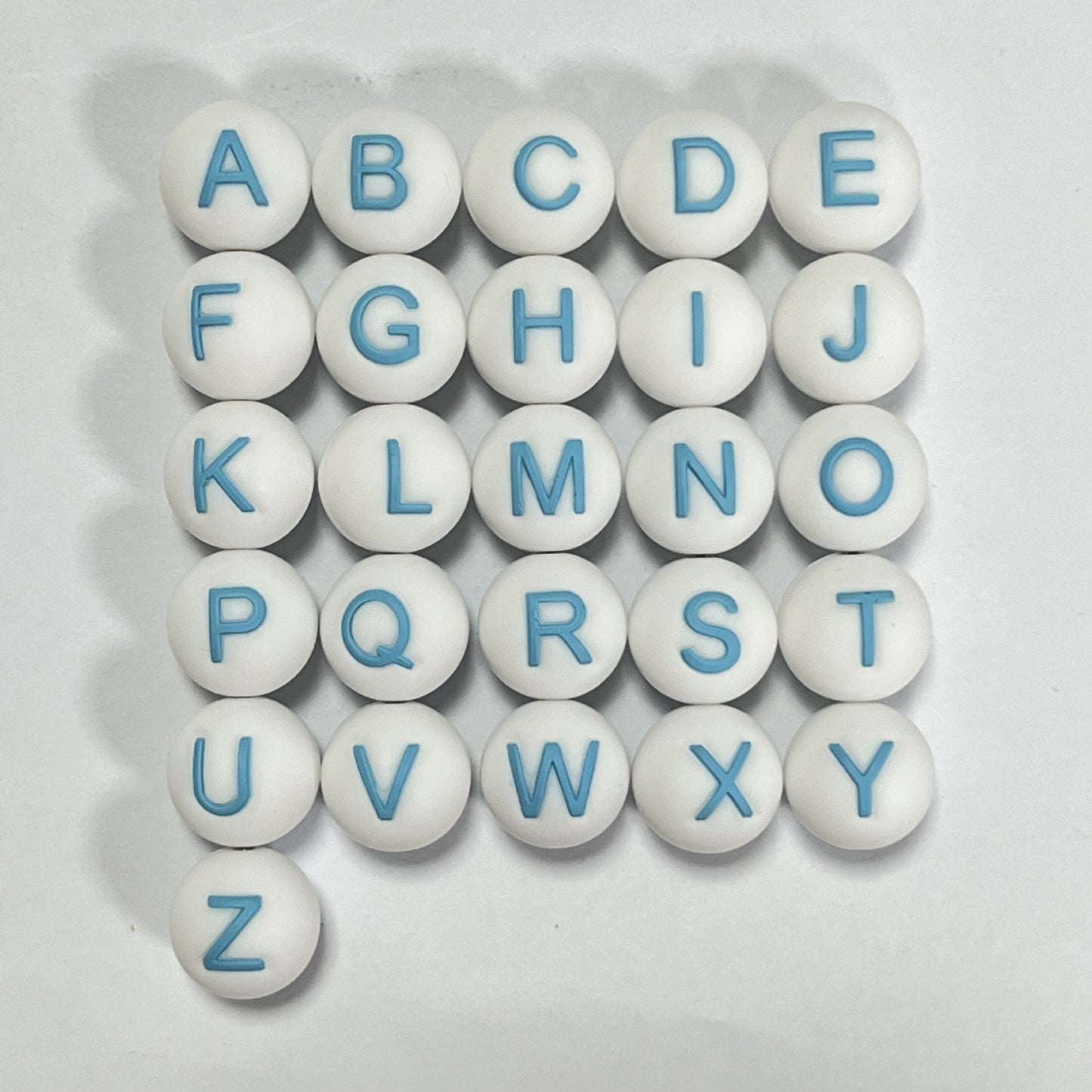 26pcs/pack Round Silicone Alphabet Letter Beads - DIY Keychain, Pen, Jewelry Making Beads