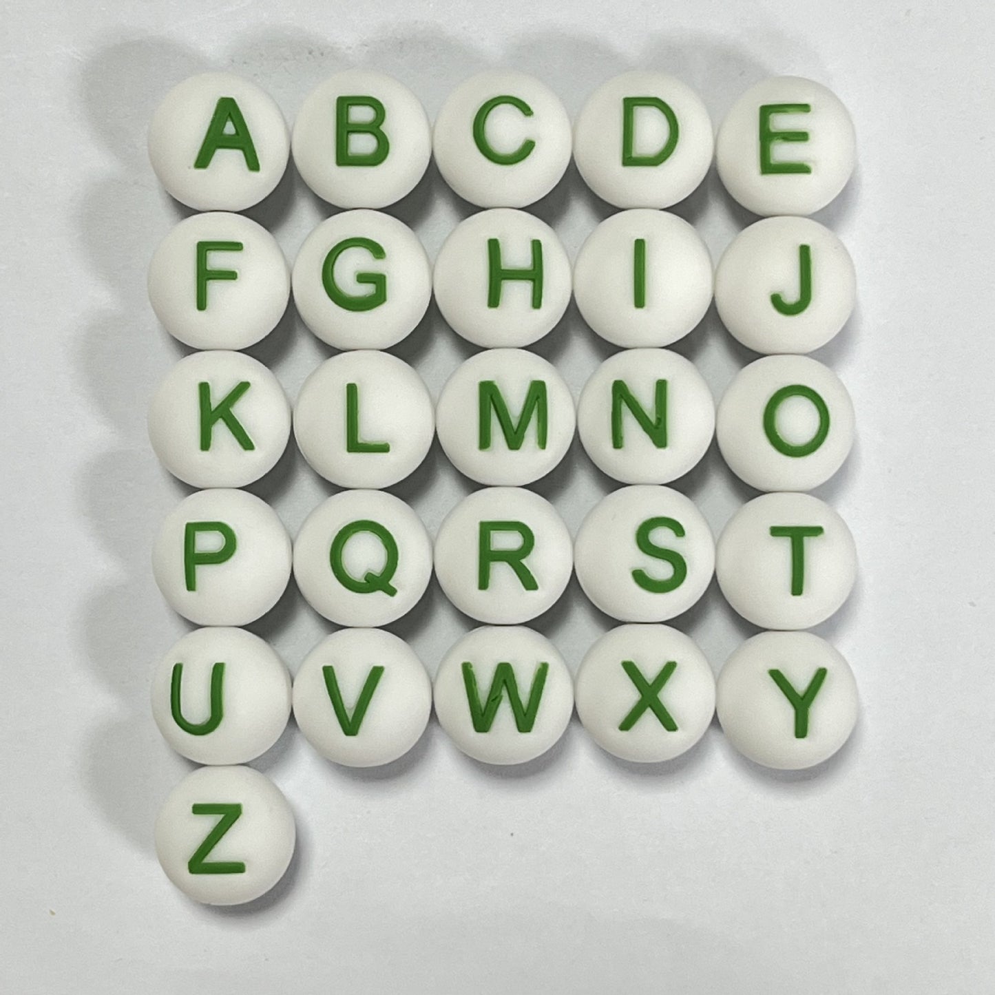 26pcs/pack Round Silicone Alphabet Letter Beads - DIY Keychain, Pen, Jewelry Making Beads