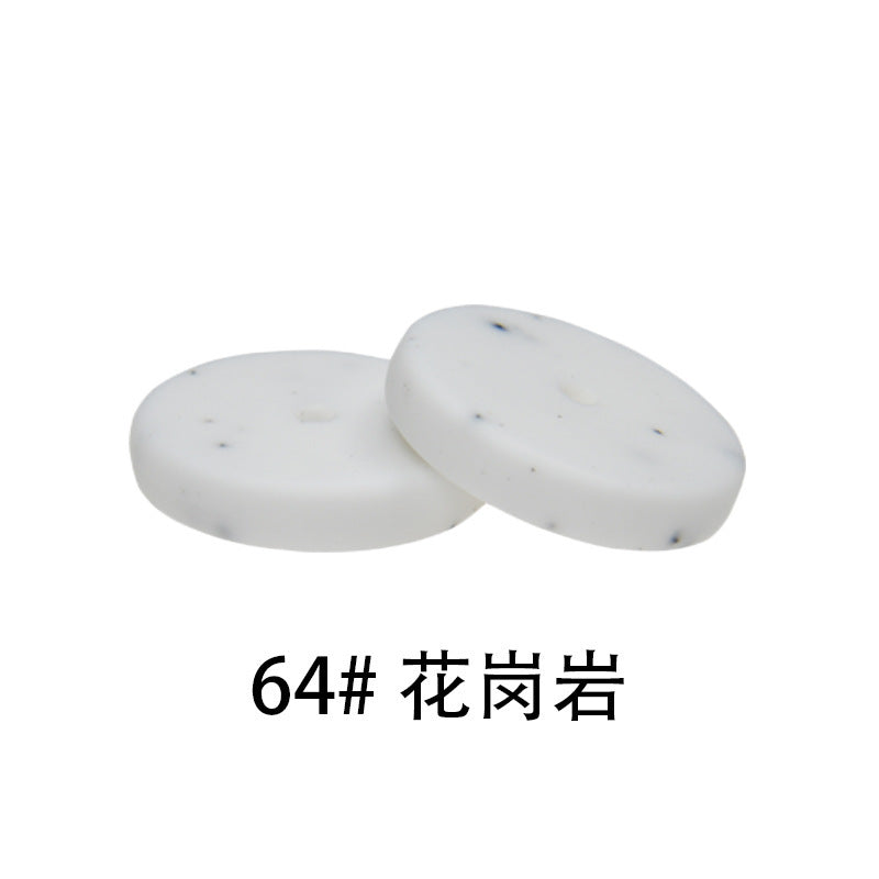 25mm Flat Round Silicone Beads Coin Loose Beads for DIY Pen Keychain Necklace Bracelet Earring Pendants Jewelry Making