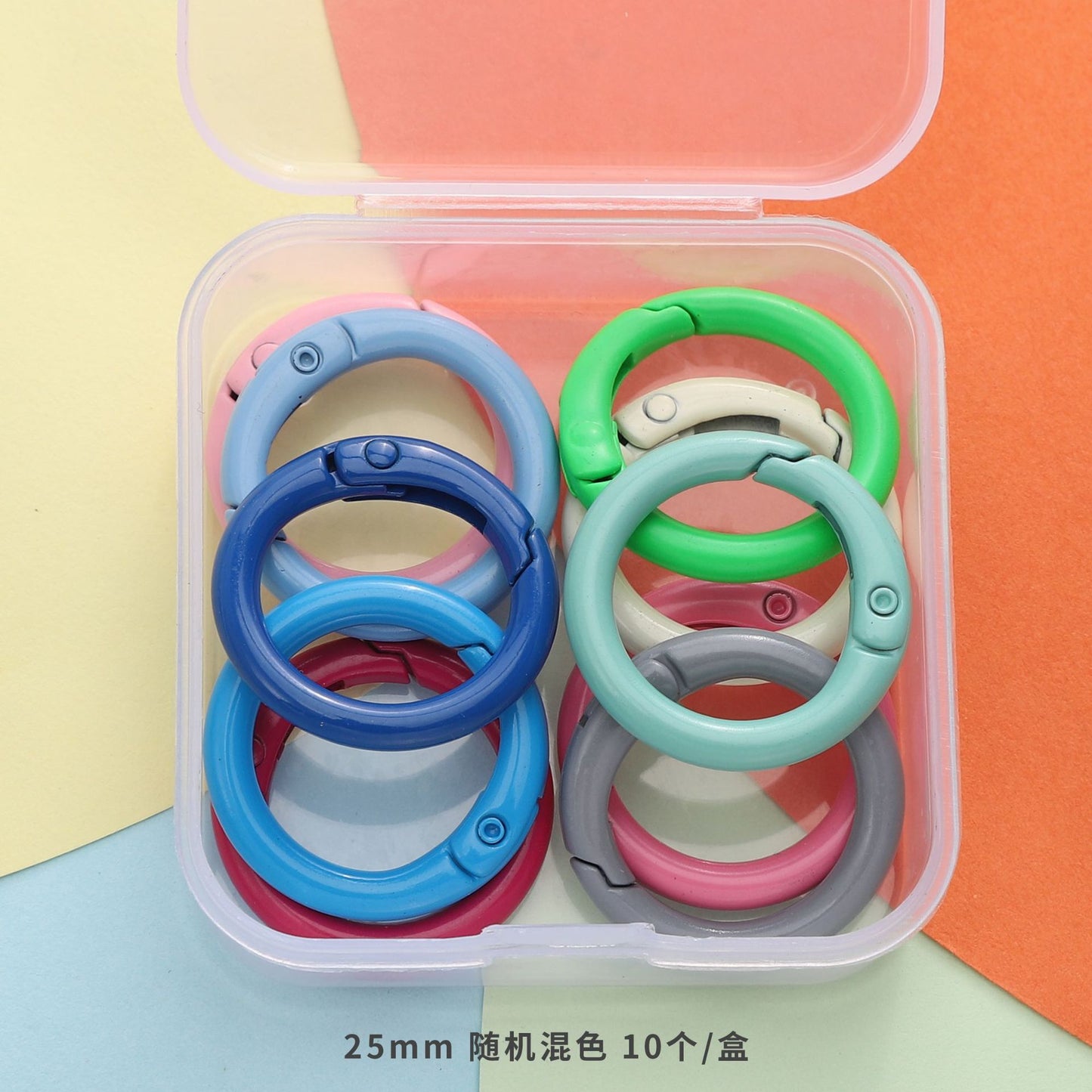 Mixed Rainbow Color Alloy Lobster Clasp Hooks Ball Chains Open Rings for Keychain DIY Jewelry Making Findings Supplies Findings