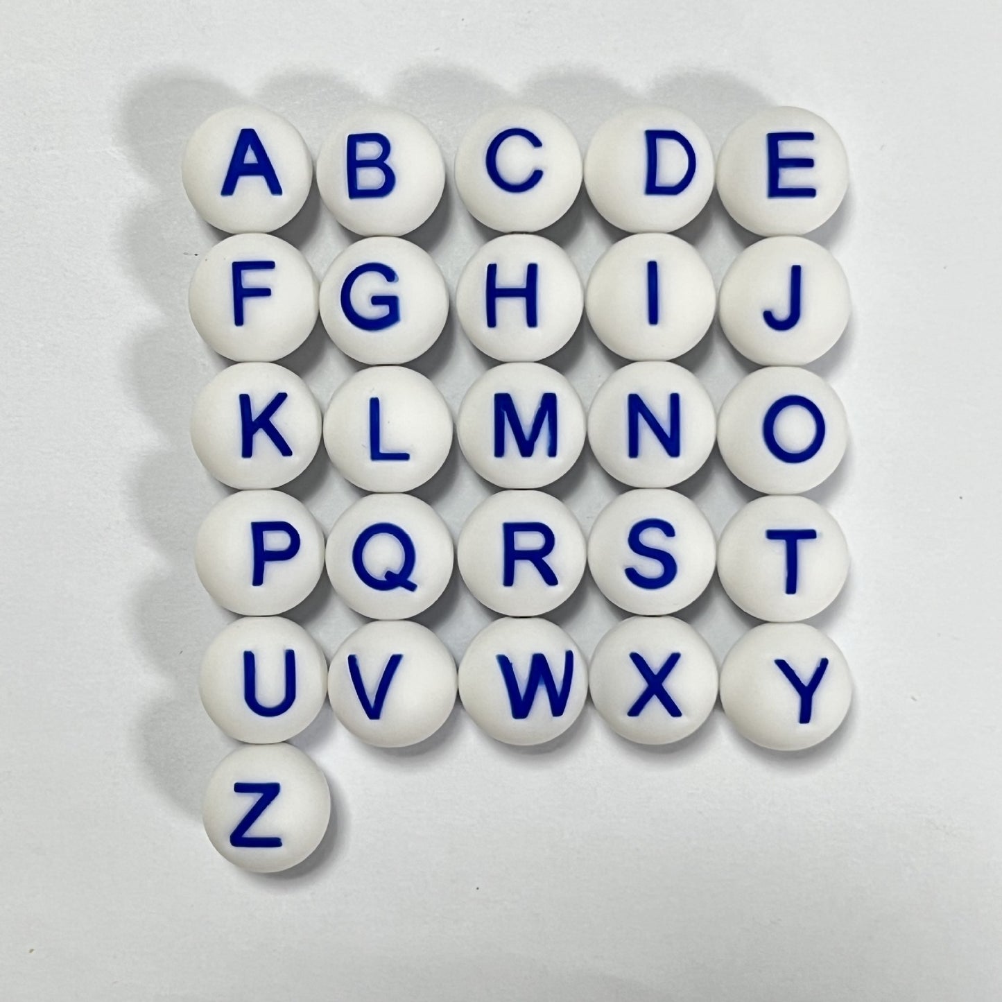 26pcs/pack Round Silicone Alphabet Letter Beads - DIY Keychain, Pen, Jewelry Making Beads