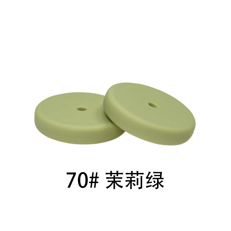 25mm Flat Round Silicone Beads Coin Loose Beads for DIY Pen Keychain Necklace Bracelet Earring Pendants Jewelry Making