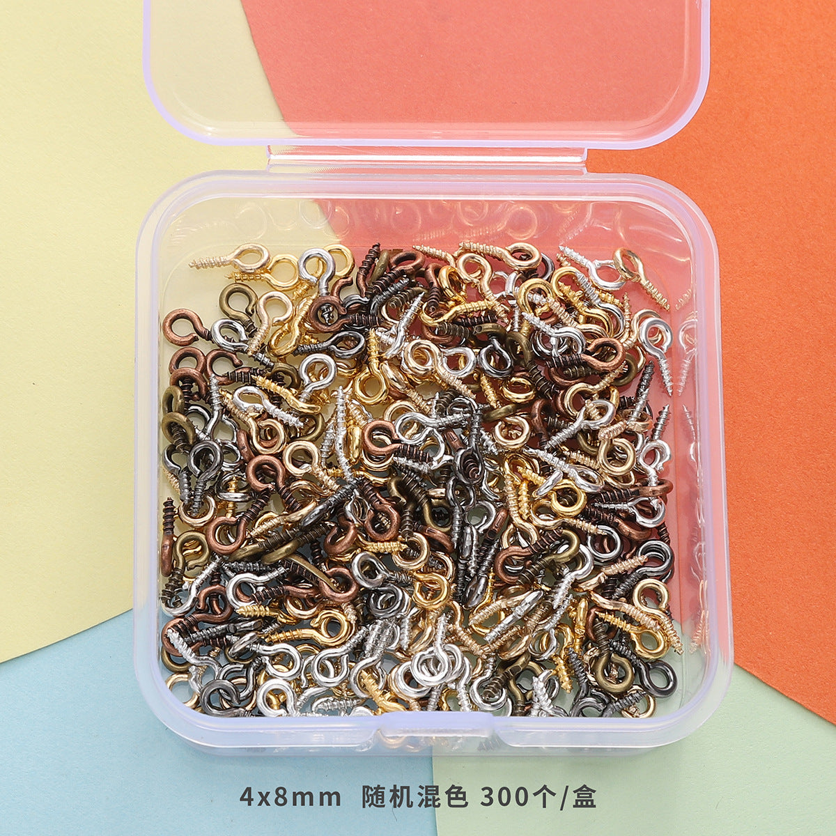 Mixed Rainbow Color Alloy Lobster Clasp Hooks Ball Chains Open Rings for Keychain DIY Jewelry Making Findings Supplies Findings