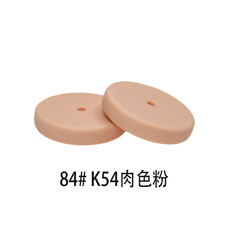 25mm Flat Round Silicone Beads Coin Loose Beads for DIY Pen Keychain Necklace Bracelet Earring Pendants Jewelry Making