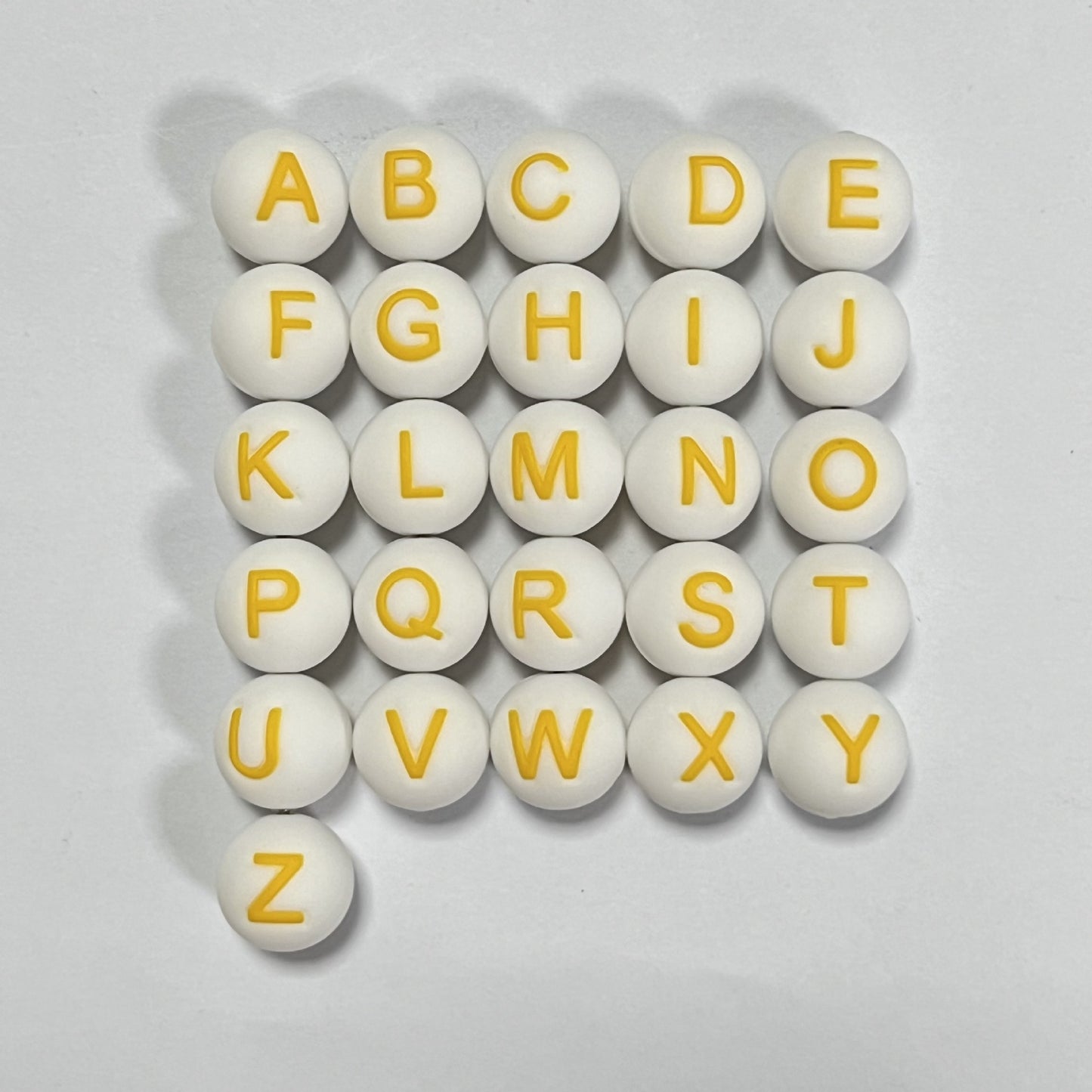 26pcs/pack Round Silicone Alphabet Letter Beads - DIY Keychain, Pen, Jewelry Making Beads