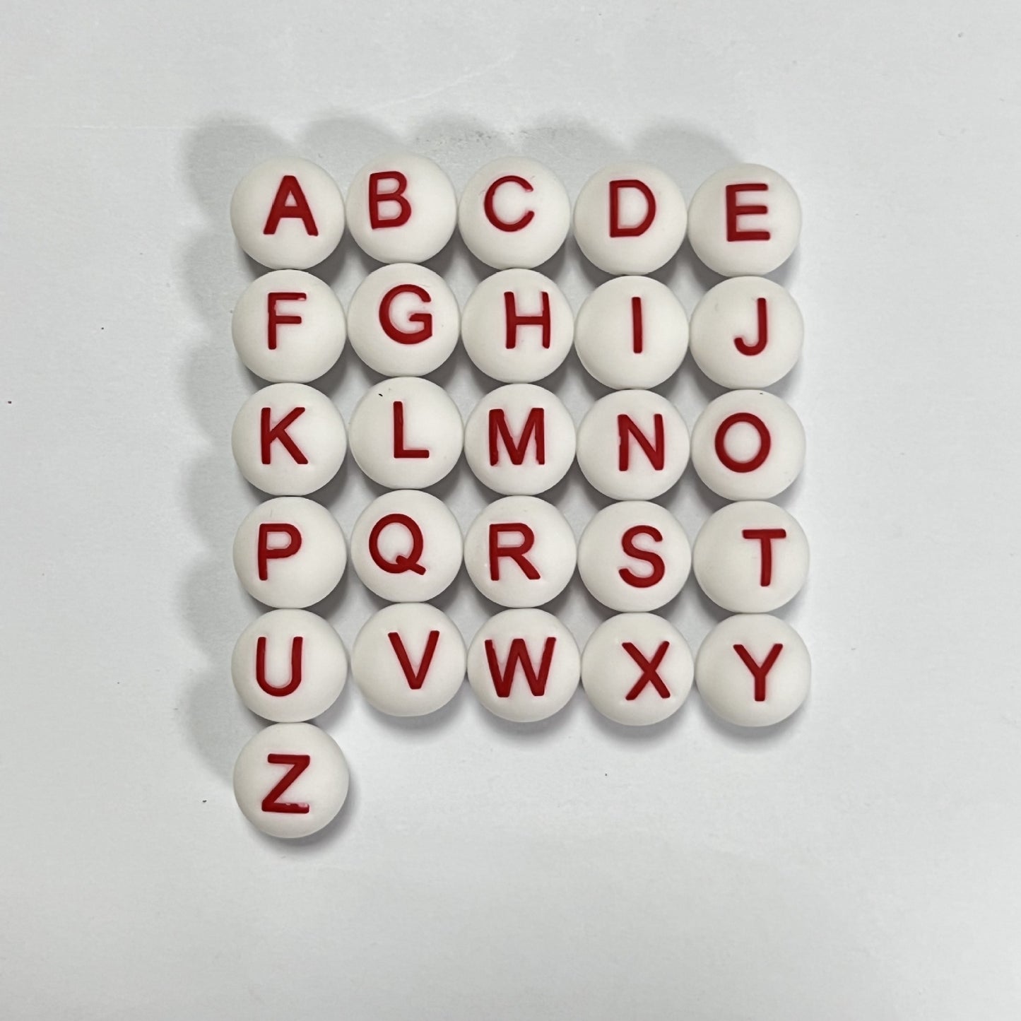 26pcs/pack Round Silicone Alphabet Letter Beads - DIY Keychain, Pen, Jewelry Making Beads