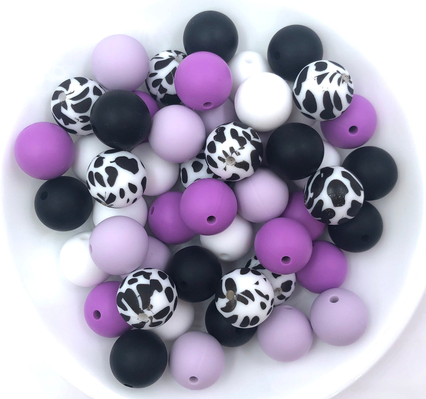 50pcs 15mm Silicone Solid and Printed Round Beads Mix Kits for Beadable Pen Keychain Car Charm Crafting Jewelry Making DIY Bracelet Wristlets Cup Charms Handmade Craft Supplies