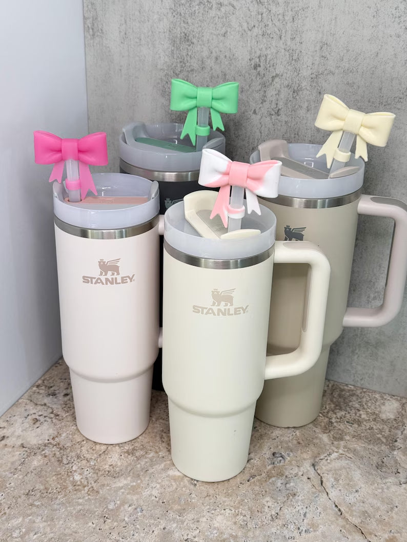 10mm Bow Straw Topper, Stanley Straw Cap, Silicone Straw Cover, Tumbler Accessories, Stanley Accessories, Stocking Stuffers, Christmas Gifts